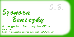 szonora beniczky business card